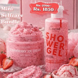 Strawberry Ice Cream Mini Self Care Bundle – Sweet Spa Bath Treats Gift Set + FREE Loofah