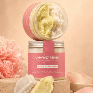 Unwind Renew Glycolic Acid + Niacinamide Face & Body Scrub – Resurfacing Exfoliating Scrub