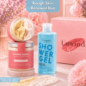 Rough Skin Renewal Duo with Glycolic Acid + Niacinamide Resurfacing Scrub and Cotton Candy Shower Gel
