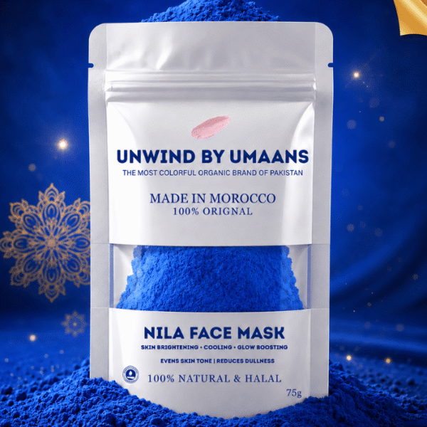 Moroccan Nila Face Mask – 100% Natural Blue Nila Powder for Brightening, Cooling & Glow