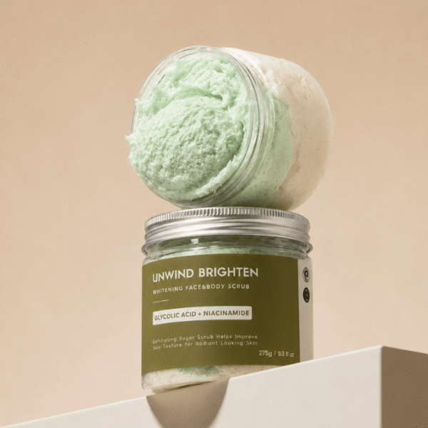 UNWIND Brighten Kojic Acid + Niacinamide Face & Body Scrub Tone-Correcting Exfoliating Scrub