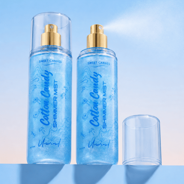 UNWIND Cotton Candy Shimmer Body Mist – Sweet Candy Fragrance & Sparkling Body Spray