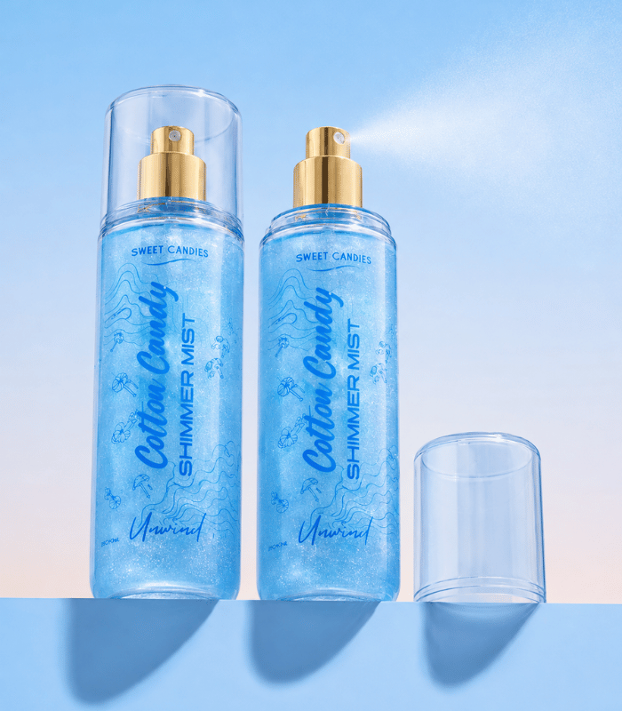 Untitled design (96) UNWIND Cotton Candy Shimmer Body Mist – Sweet Candy Fragrance & Sparkling Body Spray - Image 1